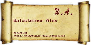 Waldsteiner Alex névjegykártya