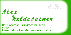 alex waldsteiner business card